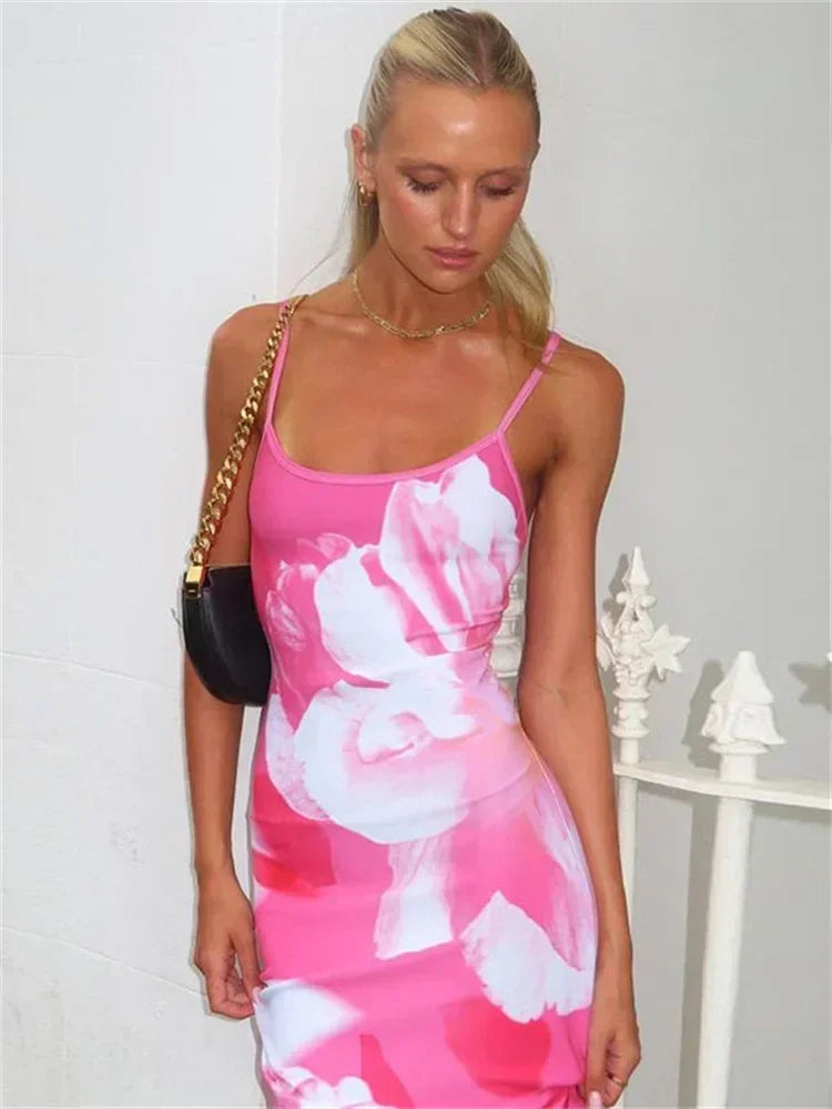 Deslumbra | Vestido largo sin espalda con estampado Tossy 