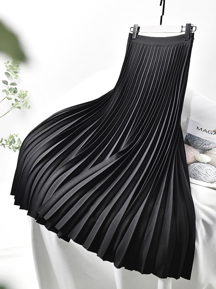 Out-Shine | Flowy Elegant Chiffon A-Line Pleated Skirt