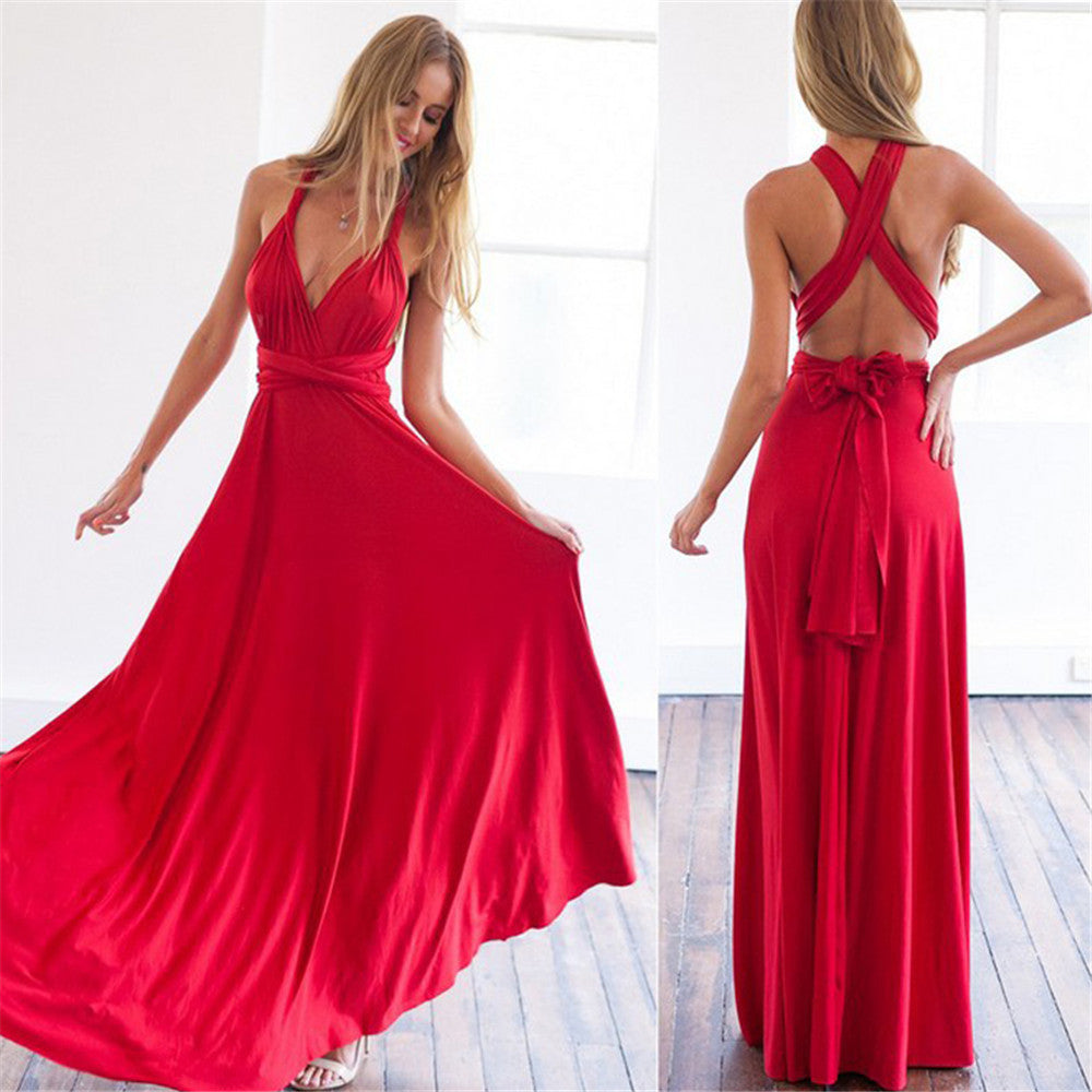 Out-Shine | Women's Multiway Wrap Convertible Boho Maxi Dress