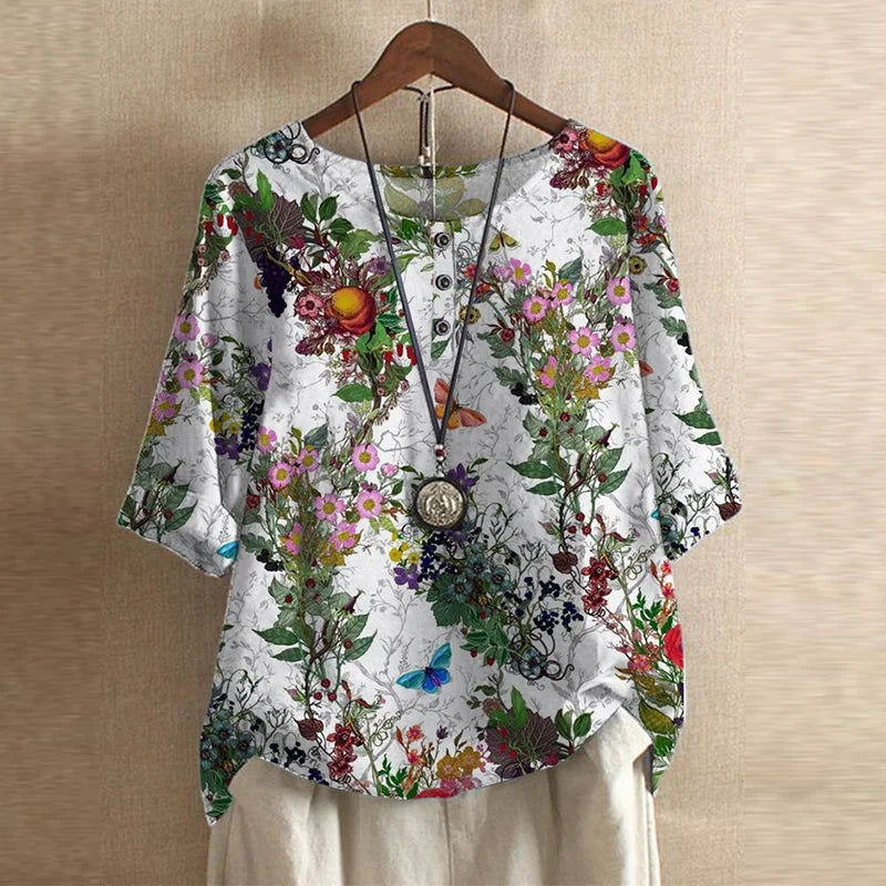 Deslumbra | Blusa vintage con encanto floral 