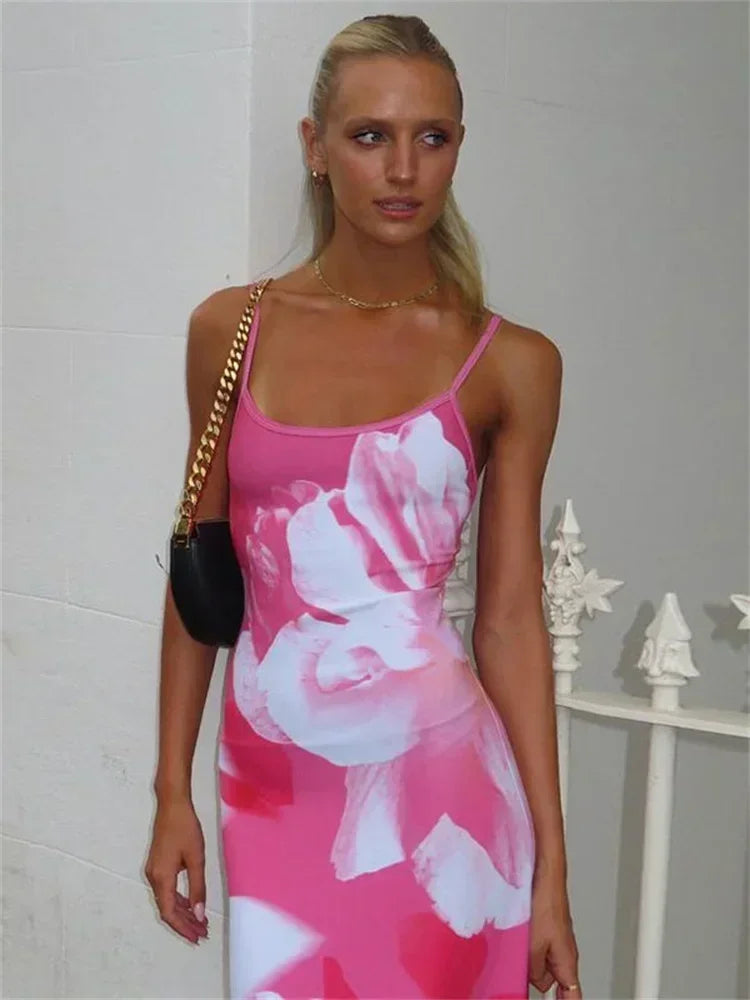 Deslumbra | Vestido largo sin espalda con estampado Tossy 