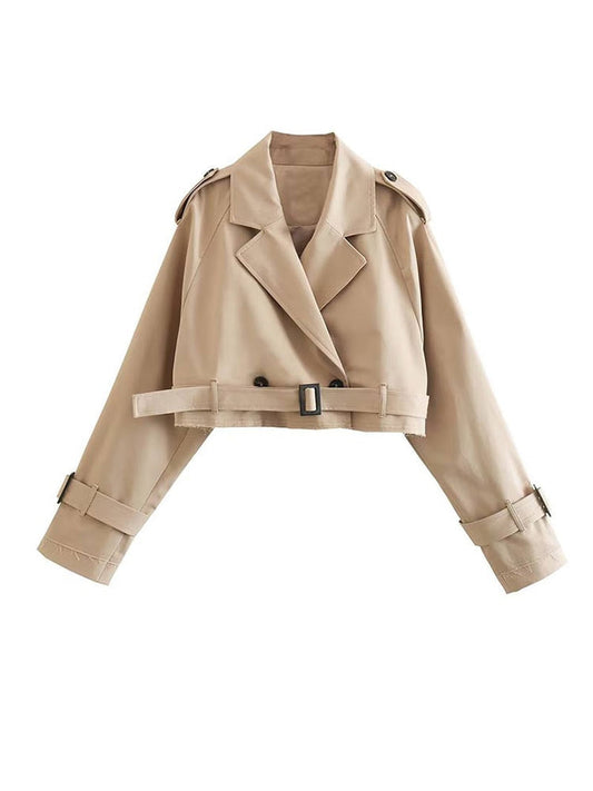 Out-Shine | Short Beige Trench Coat