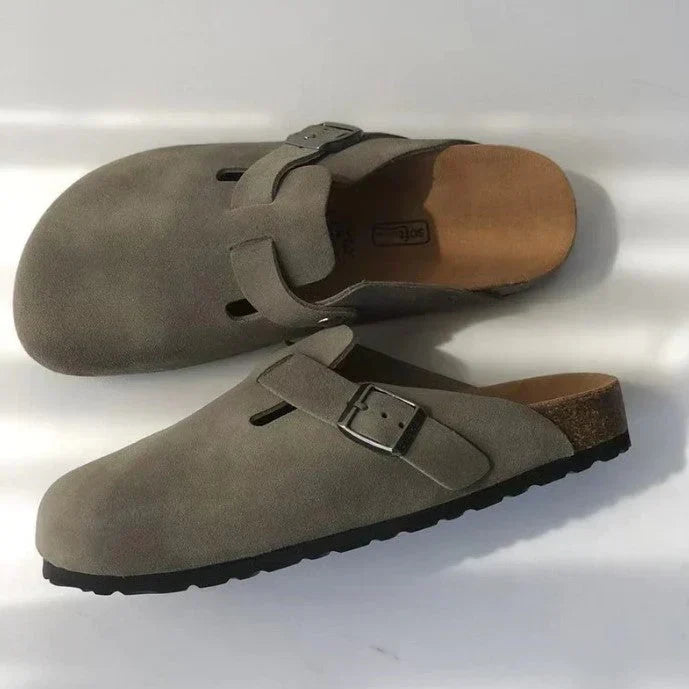 Out-Shine | Casual Suede Buckle-Strap Clogs for