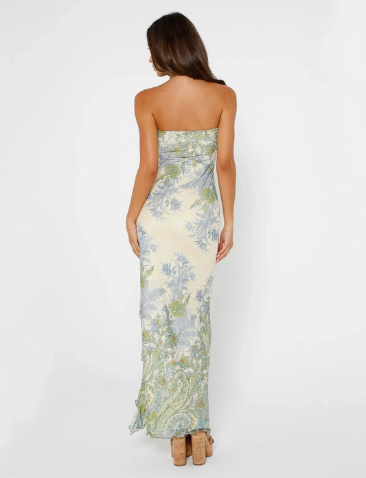 Out-Shine | White Maxi Dress With Floral Print