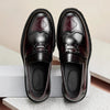 Out-Shine | Burgundy Leather Loafer Men - Designer Thick Sole