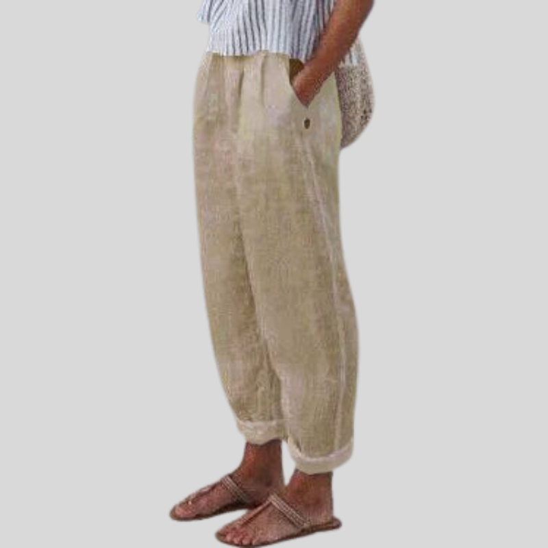 Out-Shine | Light Linen Pants With Side Pockets