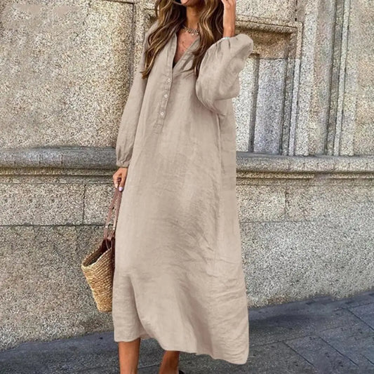 Out-Shine | Loose Fit Long Sleeve Midi Dress