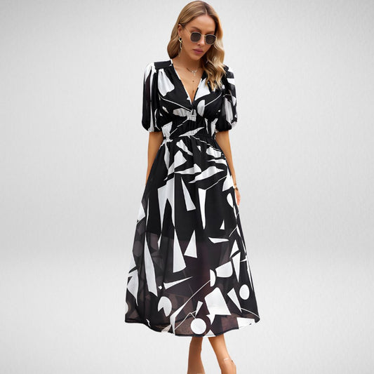 Out-Shine | Charming Dress With V-Neckline