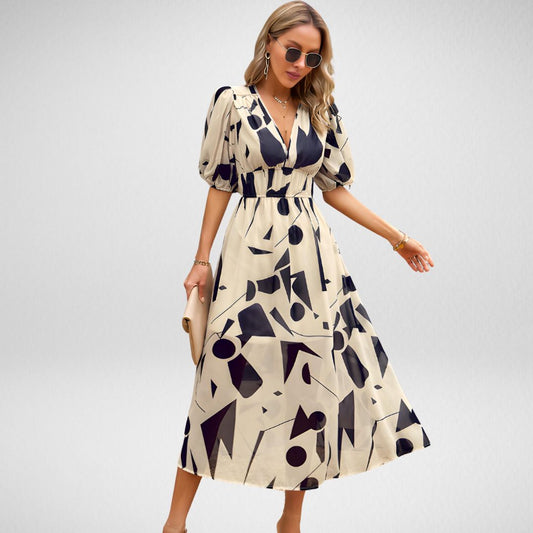Out-Shine | Charming Dress With V-Neckline