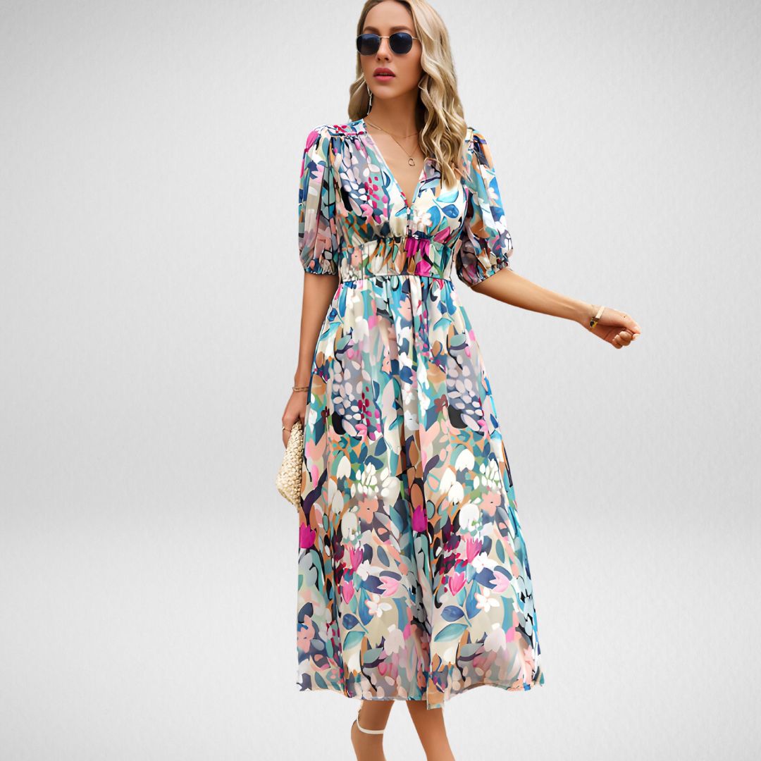 Out-Shine | Charming Dress With V-Neckline