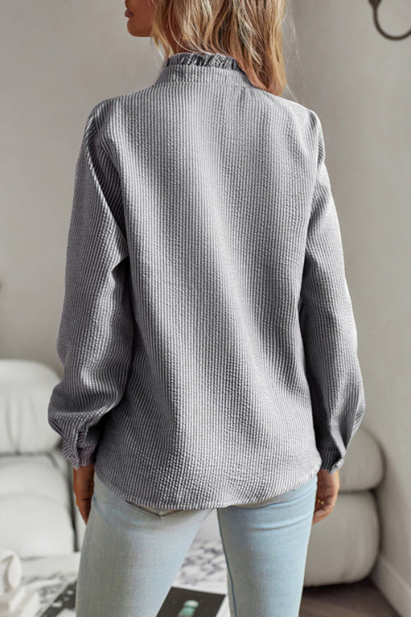 Out-Shine | It Last Ruffled Long Sleeve Top 4 Colors