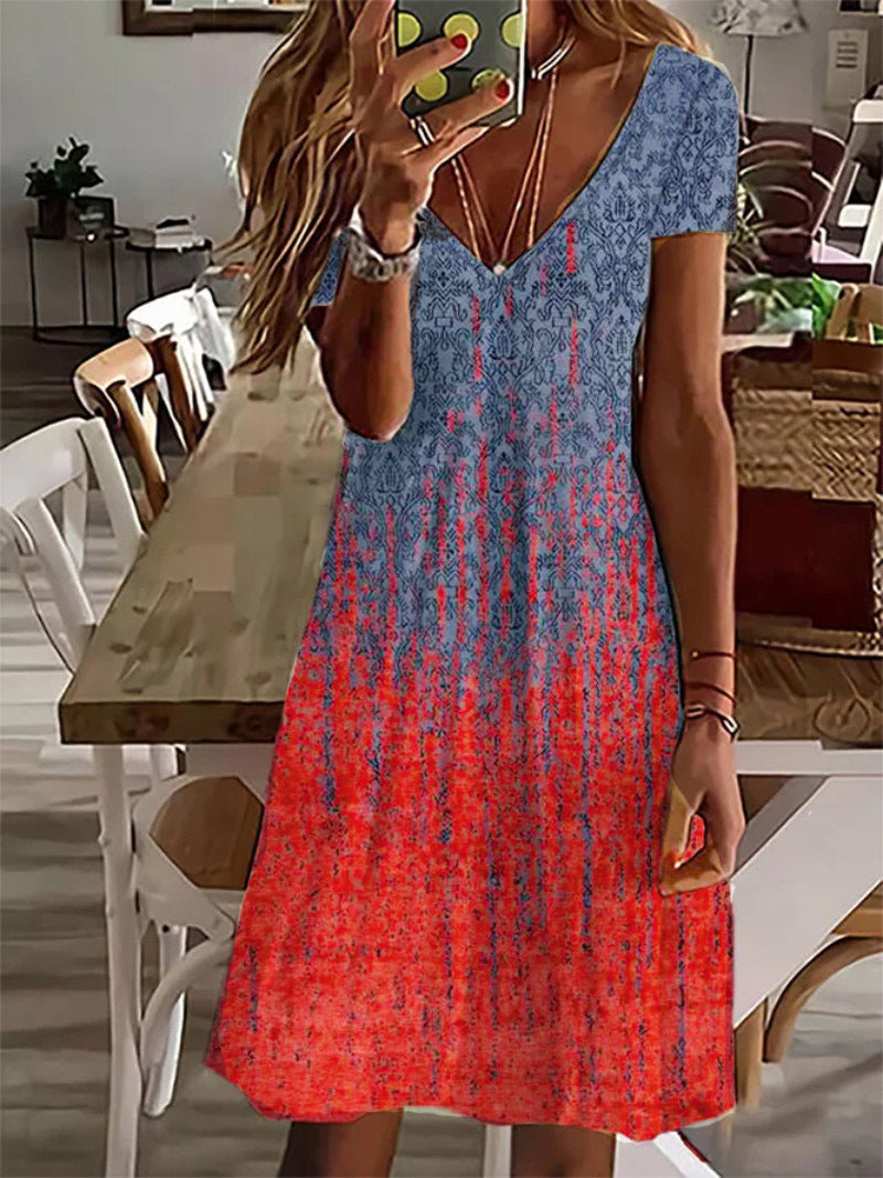 Out-Shine | Fashion Printing Dress In Colorful Design