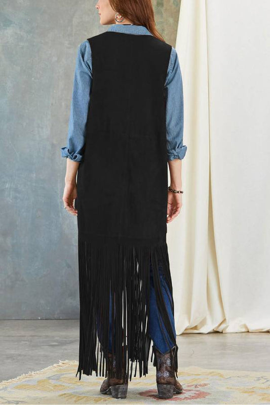 Out-Shine | Tassel Horse Slim Fit Sleeveless Vest Cape Coat