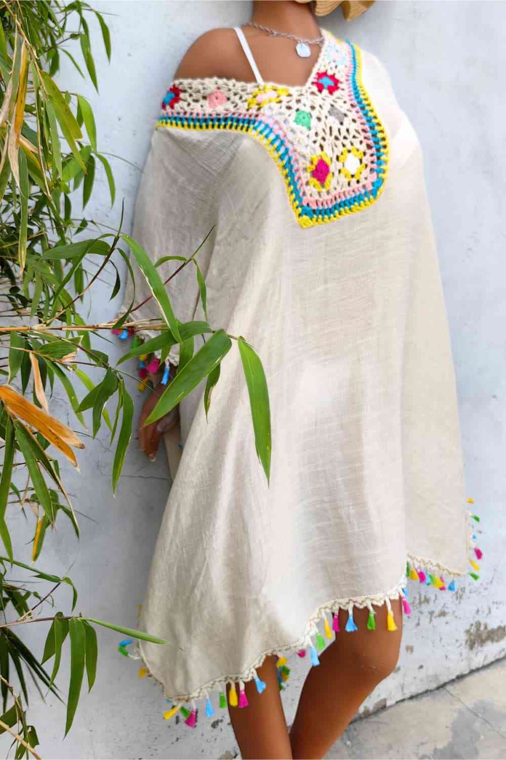 Out-Shine | Tassel Detail Embroidered Dress