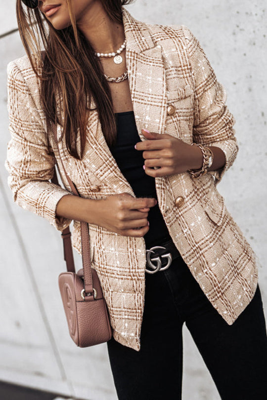 Out-Shine | Catch Double Breasted Plaid Blazer