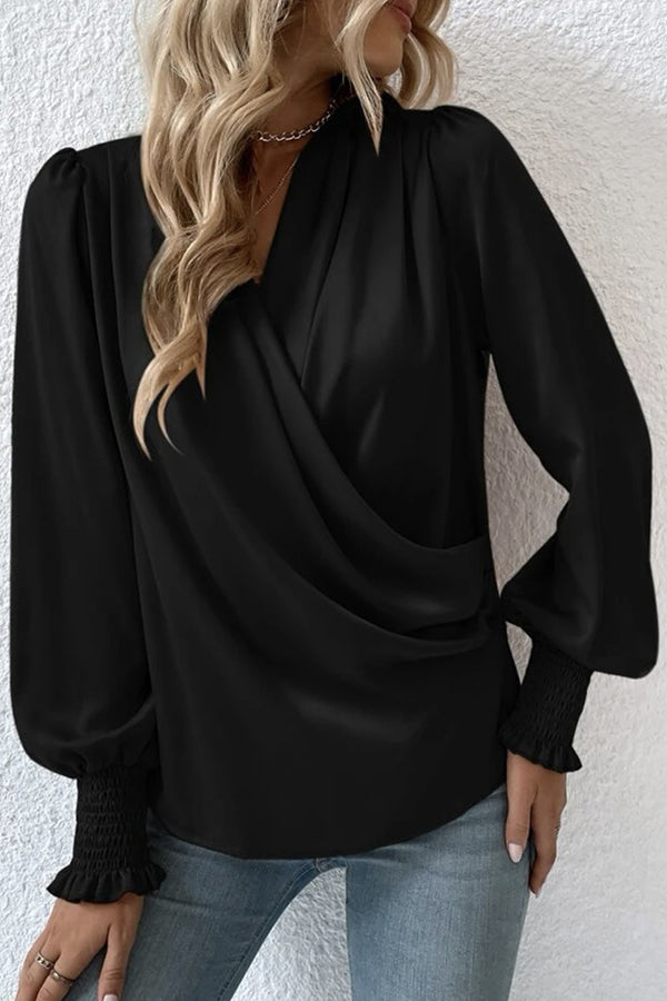 Out-Shine | V-Neck Lantern Sleeve Elegant