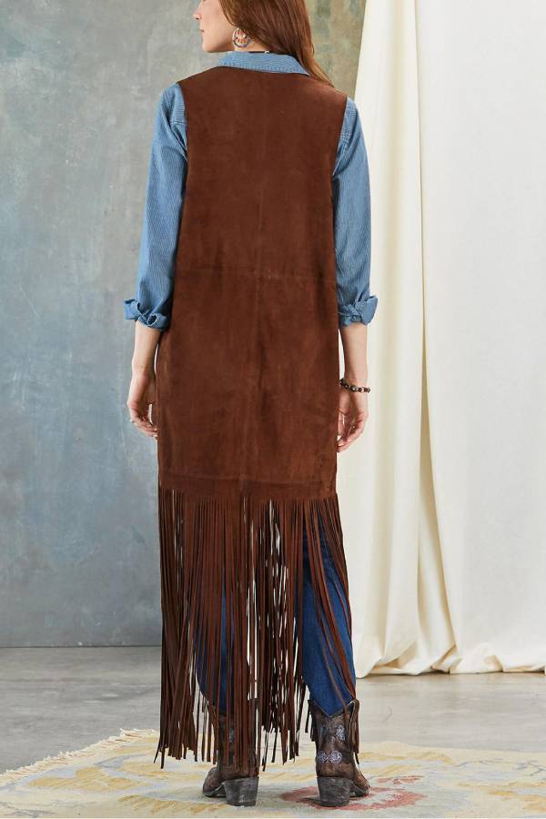Out-Shine | Tassel Horse Slim Fit Sleeveless Vest Cape Coat