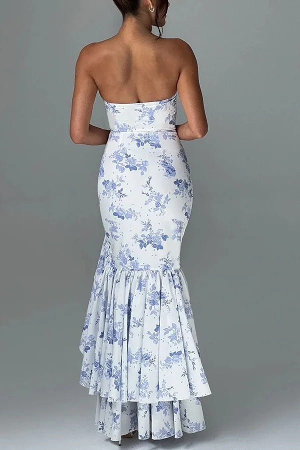 Out-Shine | Off-Shoulder Slim Fit Irregular Hem Maxi Dress