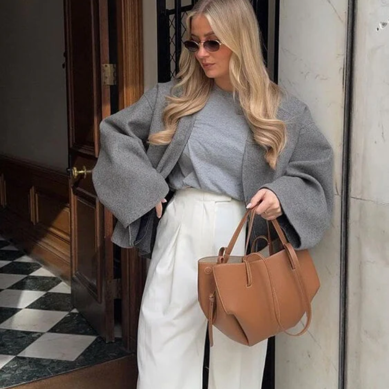 Deslumbra | Bolso de hombro marrón de diseñador para mujer