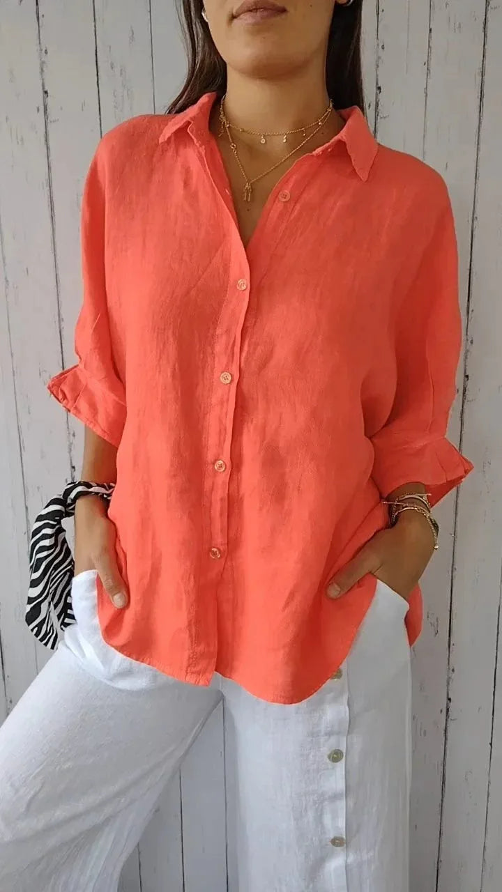 Out-Shine | Women's Plain Linen Blouse