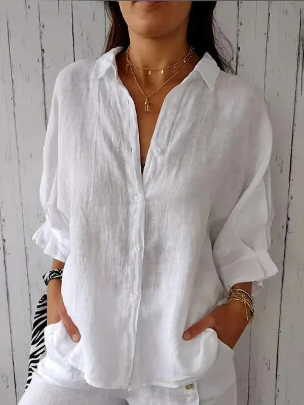 Out-Shine | Women's Plain Linen Blouse