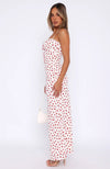Out-Shine | White Maxi Dress With Straps And Floral Print
