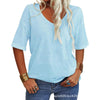 Out-Shine | Loose Shirt With V-Neck And Half Sleeves