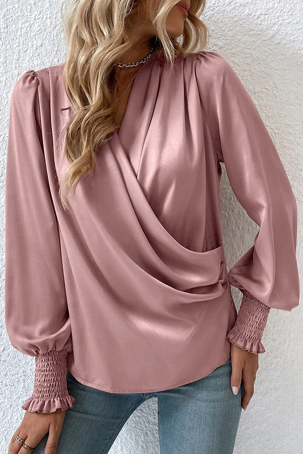 Out-Shine | V-Neck Lantern Sleeve Elegant