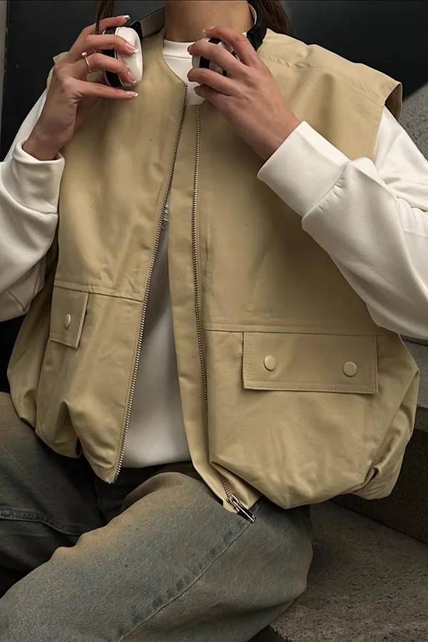 Out-Shine | Loose Sleeveless Pocket Casual Vest