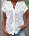 Out-Shine | Short Sleeve Flower With V-Neck