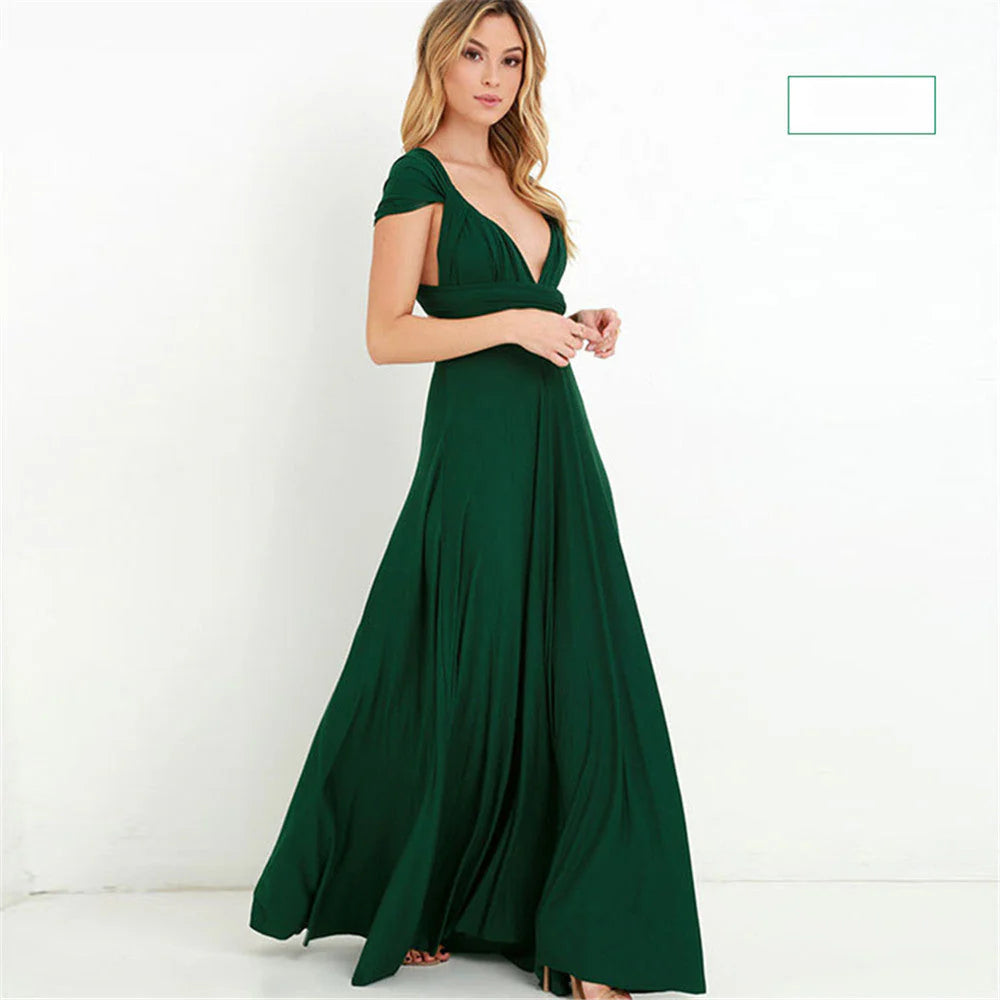 Out-Shine | Women's Multiway Wrap Convertible Boho Maxi Dress