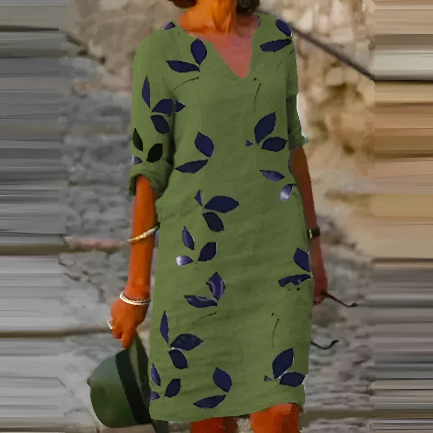 Out-Shine | Stunning Women's Summer Dress With Leaf Print