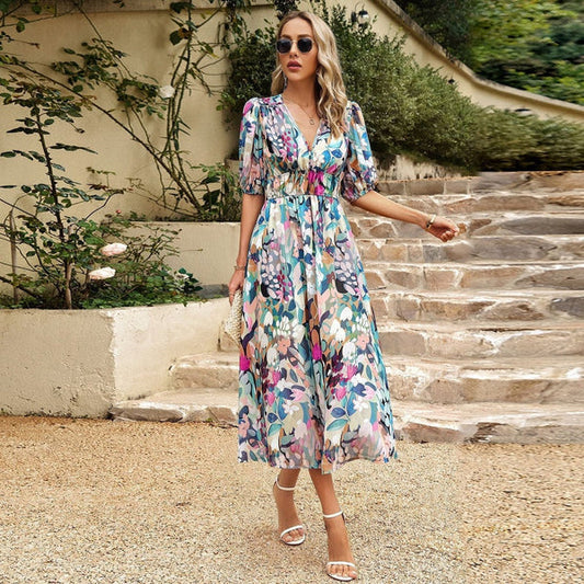 Out-Shine | Women's Long Midi Dress Floral
