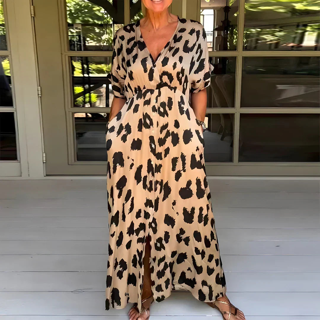 Out-Shine | Elegant Panther Print Dress