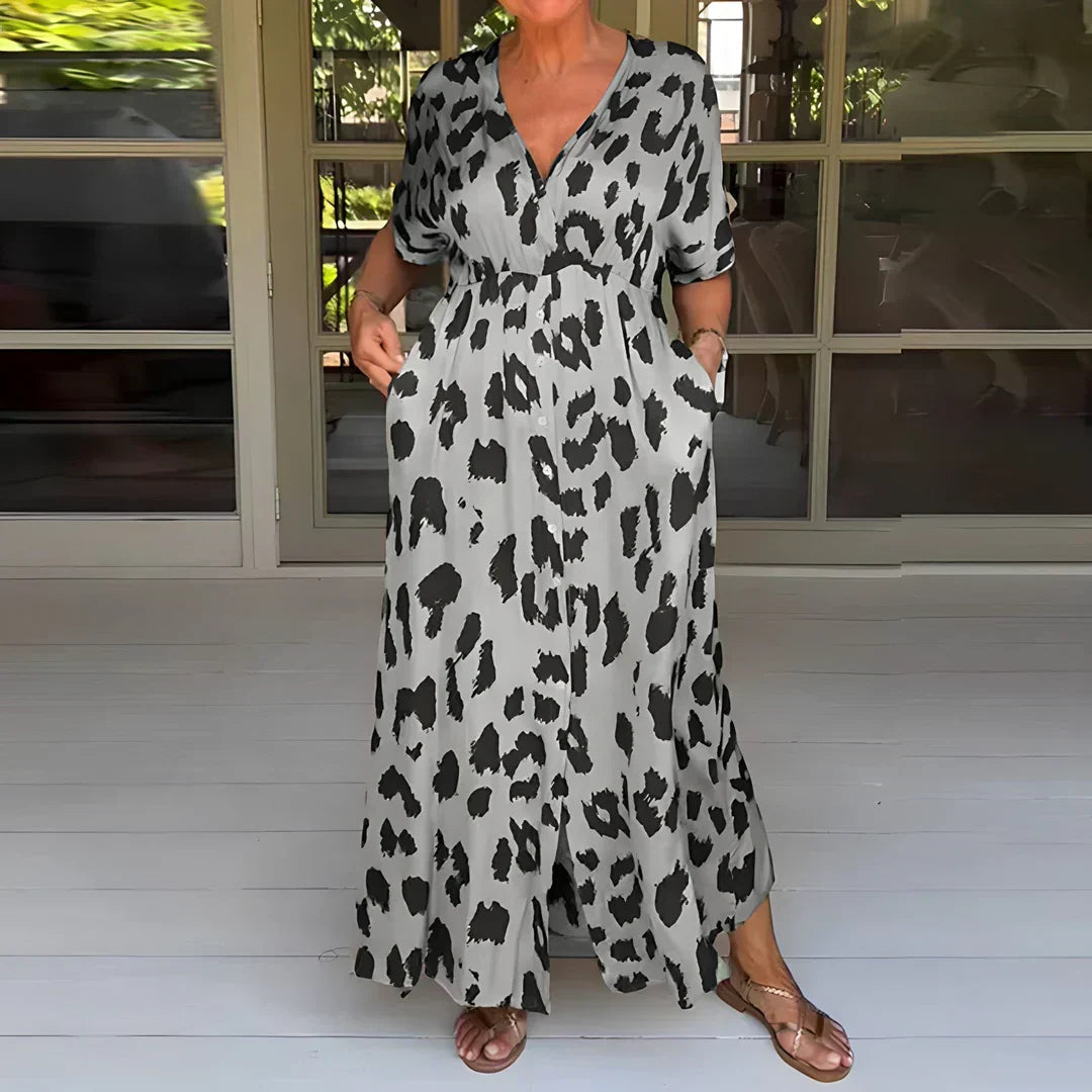 Out-Shine | Elegant Panther Print Dress