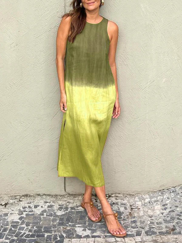 Out-Shine | Women's Ombre Colored Maxi Dress Sleeveless