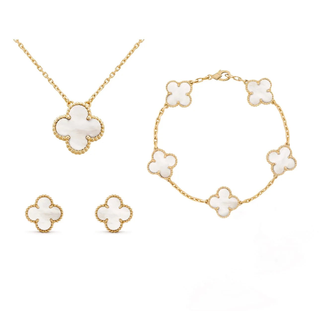 Out-Shine | Timeless High Quality Necklace Bracelet and Earrings 4 Pieces Set