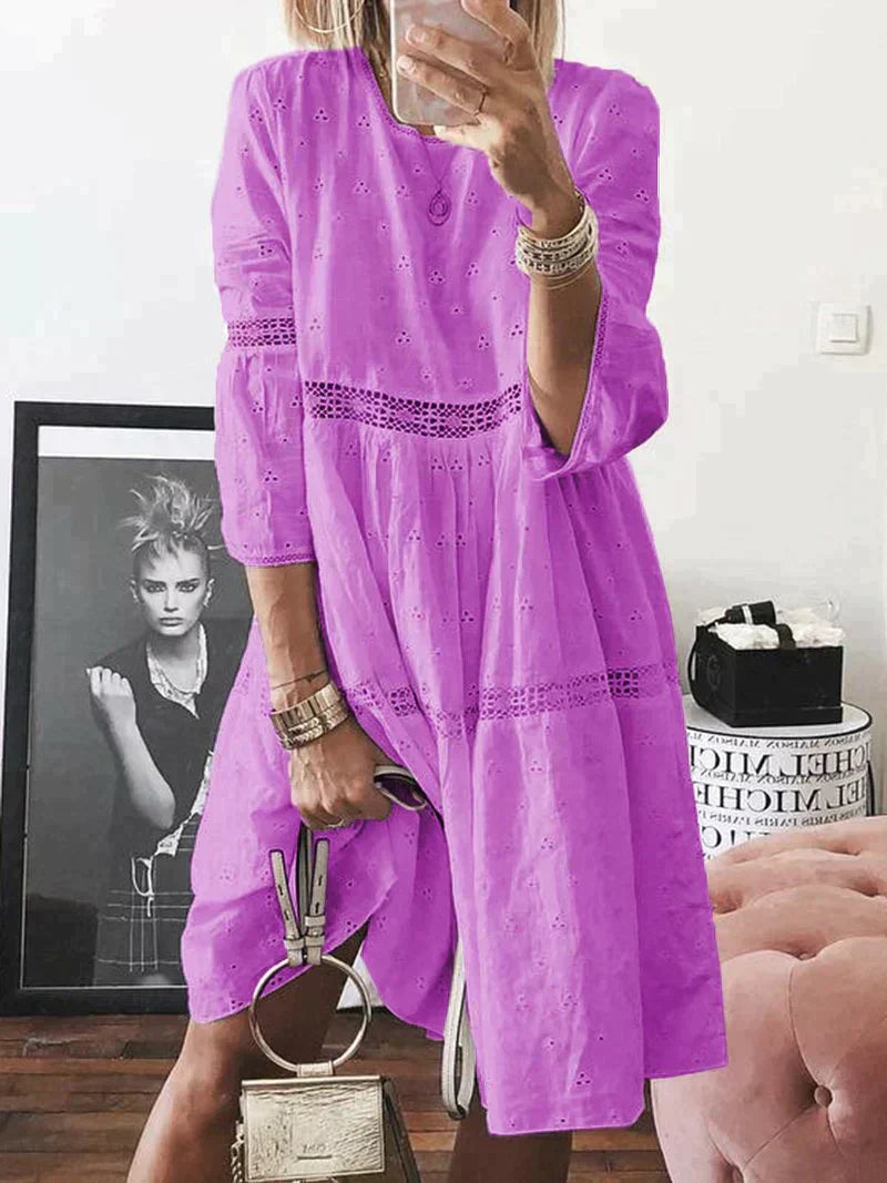 Out-Shine | Embroidered Dress With Tummy Coverage