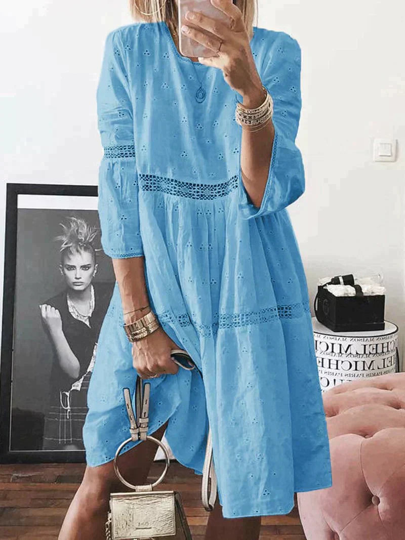 Out-Shine | Embroidered Dress With Tummy Coverage