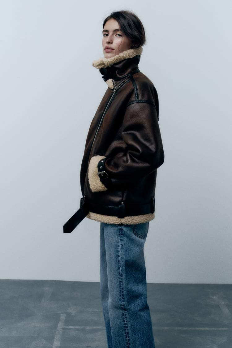 Out-Shine | Jacket Featuring A Vegan Leather Lapel Accent