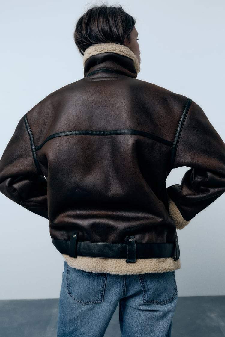 Out-Shine | Jacket Featuring A Vegan Leather Lapel Accent