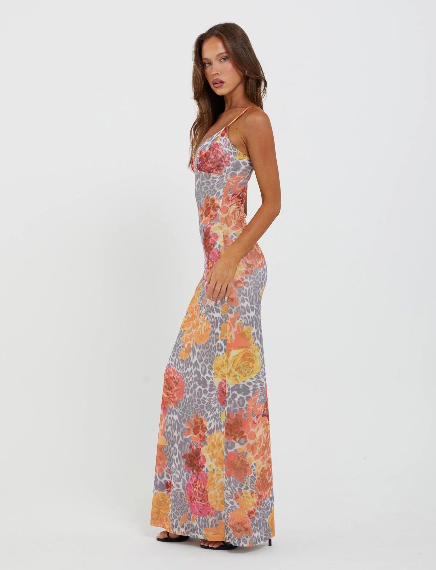 Out-Shine | Maxi Dress With V - Neck And Spaghetti Straps