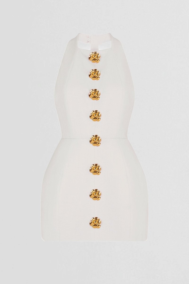Out-Shine | Backless Mini Halter Dress