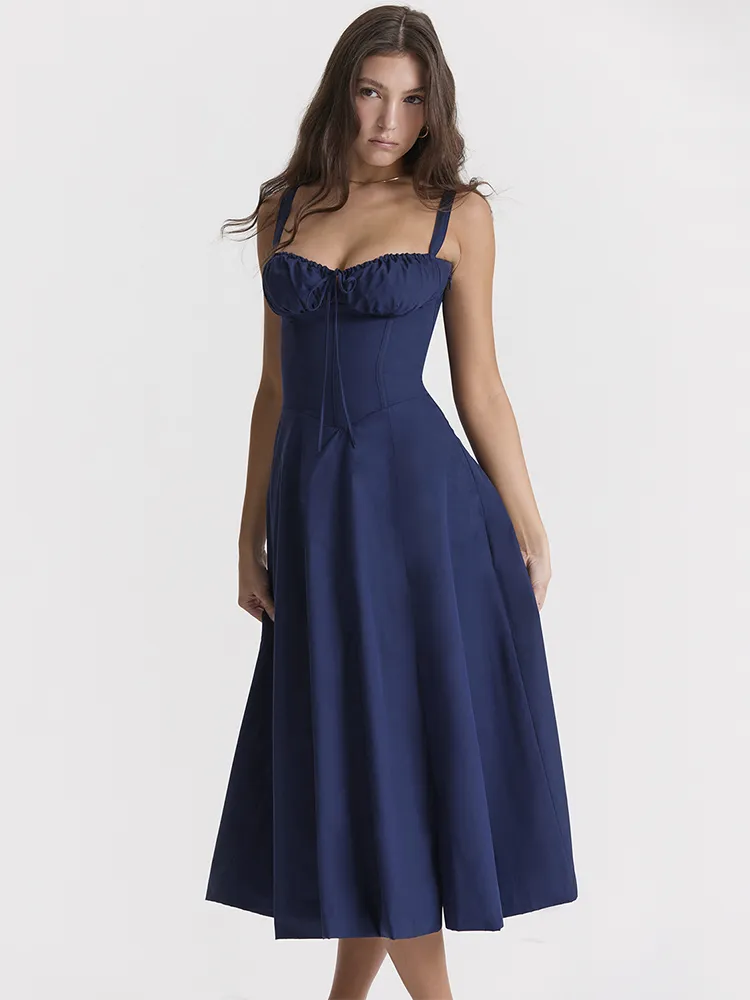 Out-Shine | Midi Dress With Lacing And Corset Style