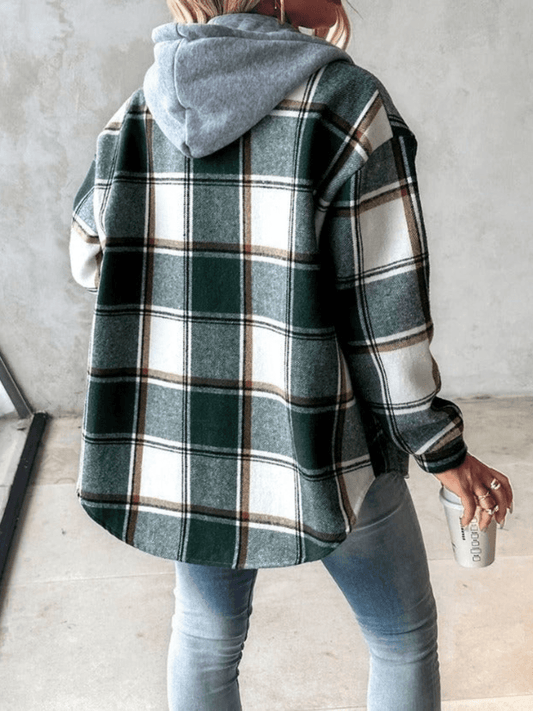 Out-Shine | Casual Flannel Hooded Sweatshirt