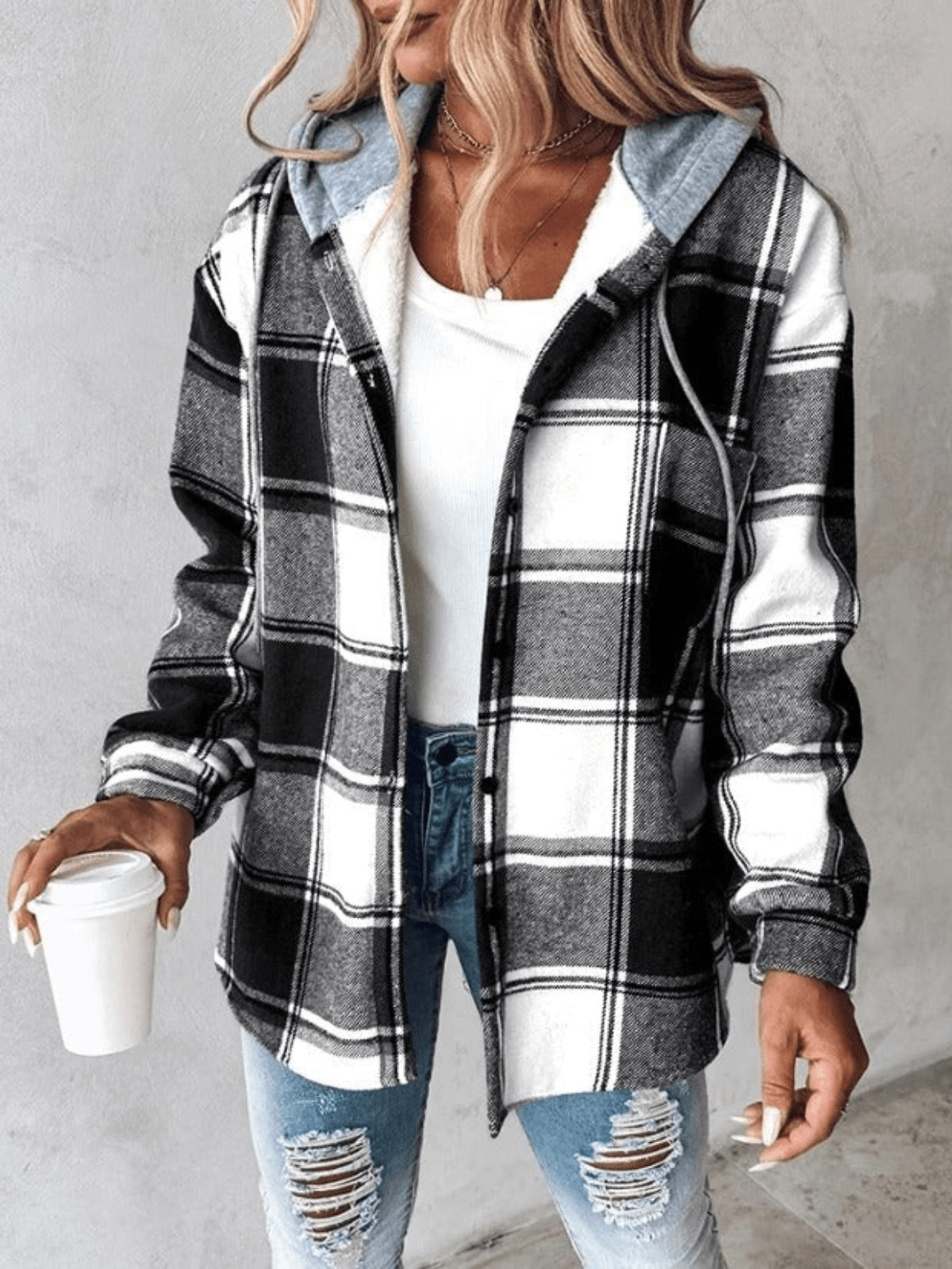 Out-Shine | Casual Flannel Hooded Sweatshirt