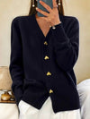 Out-Shine | V-neck cardigan with heart buttons