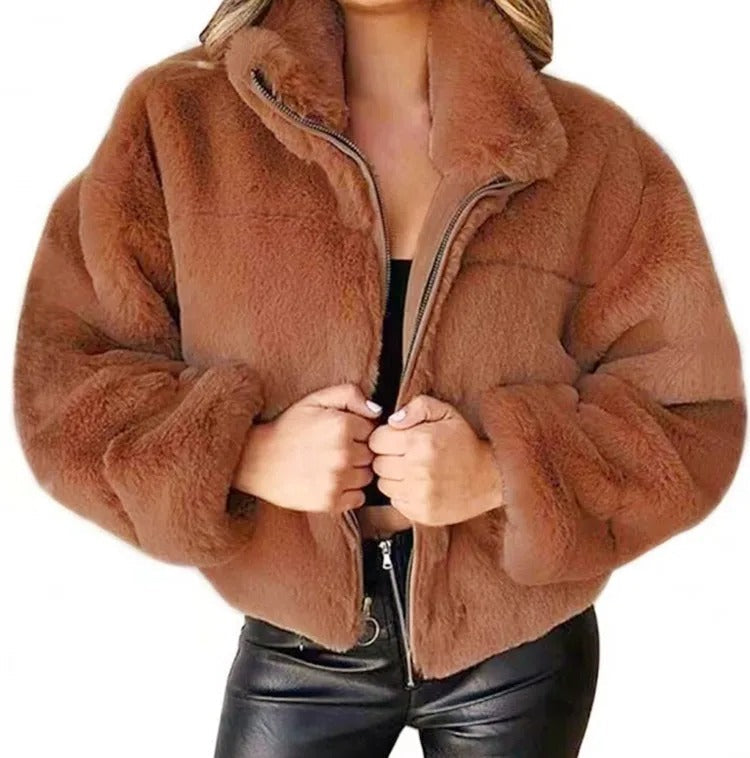 Out-Shine | Stylish Faux Fur Short Jacket for Women